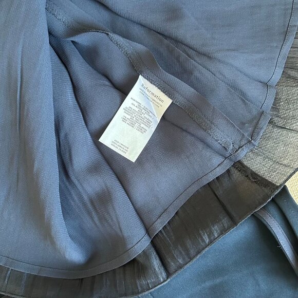 NEW Reformation Cyra Midi Dress Sz4 Navy Blue - Picture 8 of 10